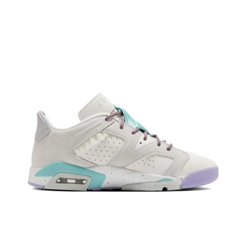 Jordan Air Jordan 6 RETRO LOW Abrasion Resistant Low Top Vintage Basketball Shoes Gray GS Unisex-1