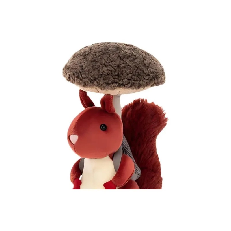JELLYCAT Forest Animal Collection Mushroom Picking Little Squirrel Dolls Plush Doll 20cm High-1