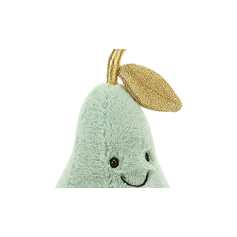JELLYCAT Fun Food Collection Fruit Cute And Shimmering Pear Dolls Plush Doll 18cm High-4