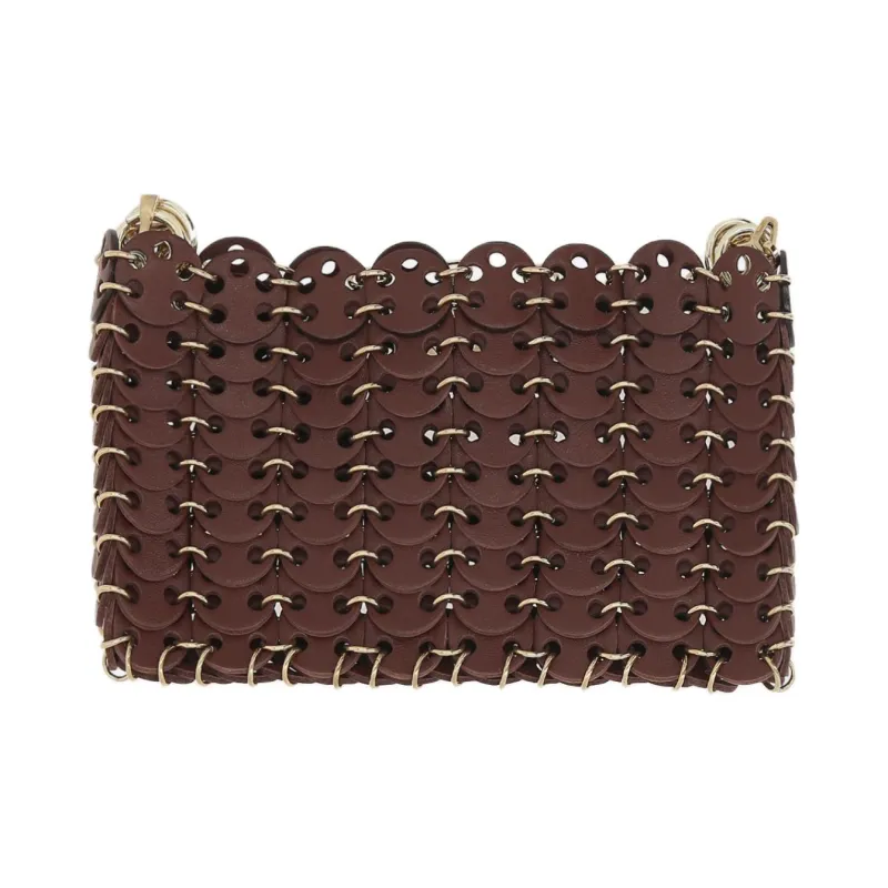 Paco Rabanne Calfskin Crossbody Bag, Shoulder Bag Women's Brown-2