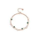 Four-Leaf Clover Green Malachite Bracelets