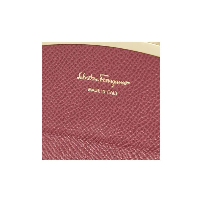 FERRAGAMO GANCINI Calfskin Key Pouch Women's Red-8