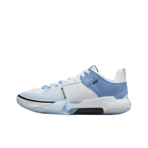 Jordan One Take 5 Anti Slip Wear Resistant Low Top Basketball Shoes Unisex White Blue