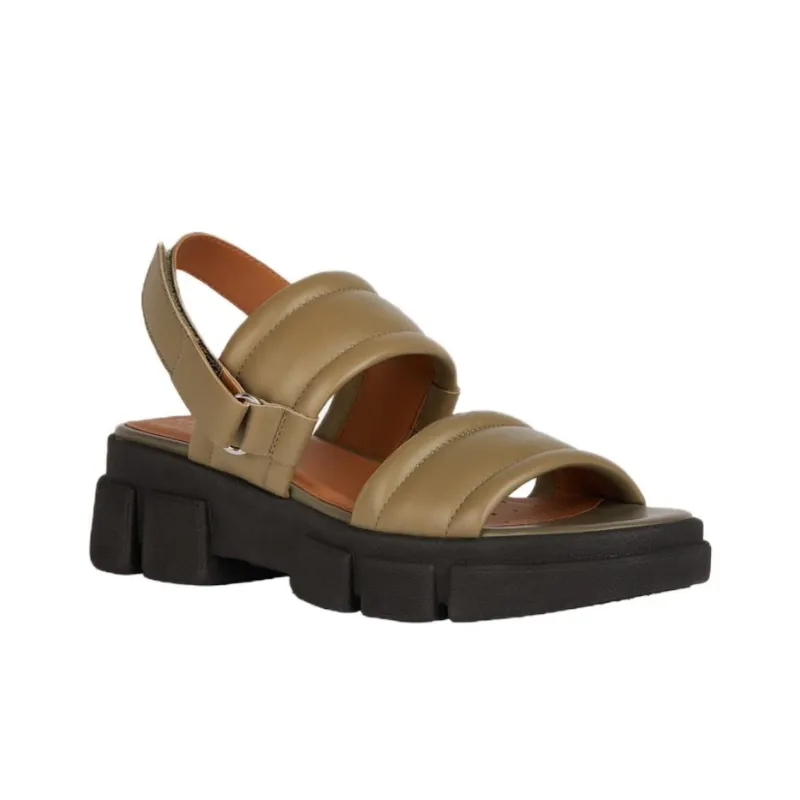 GEOX Lisbona One Strap Sandals Women's Green-1