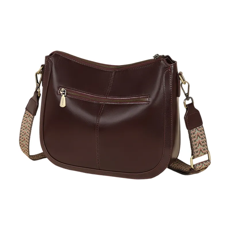 COMELY Cow Leather Patchwork Synthetic Leather Shoulder Bag Crossbody Bag Regular Women's Wine Coffee-4