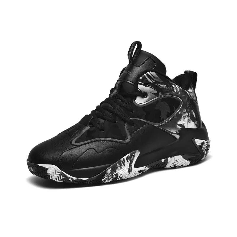 Black tailed Deer Thermal Cushioning Abrasion Resistant Slip Resistant High Top Basketball Shoes Unisex-38