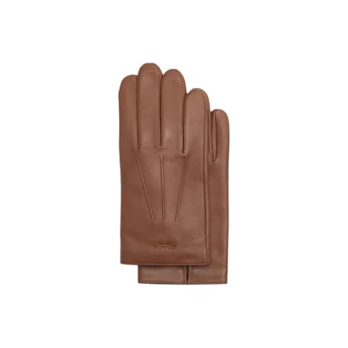 COACH Leather Gloves Unisex Brown