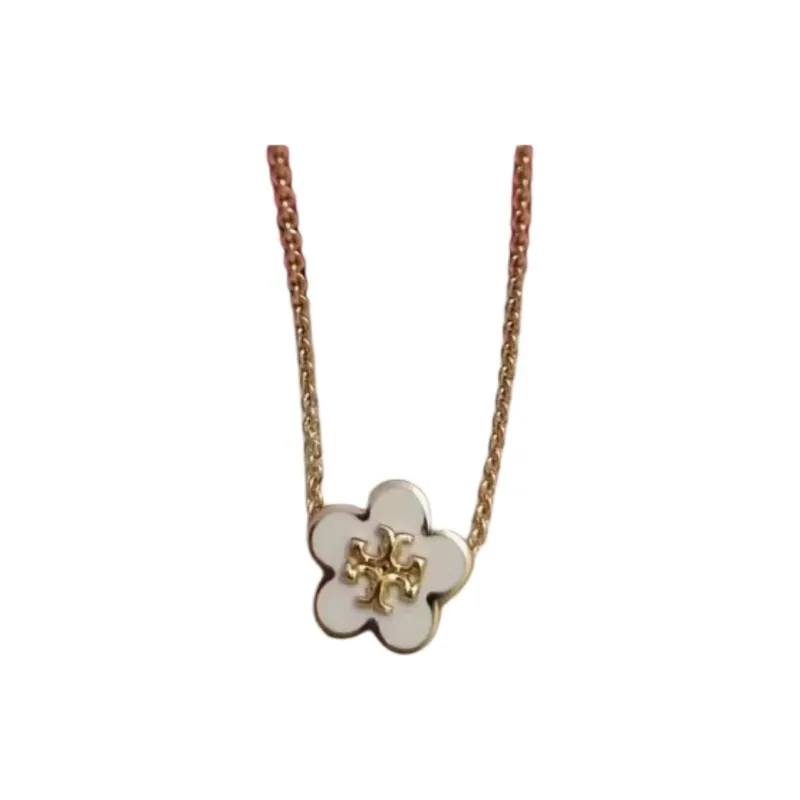 TORY BURCH Kira Enamel Flower pendant Necklace-0