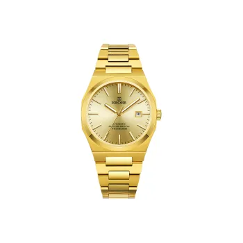 EBOHR Master Collection Heart Of Steel Mechanical Movement Stainless Steel Strap Watch Men's Watches Gold Dial