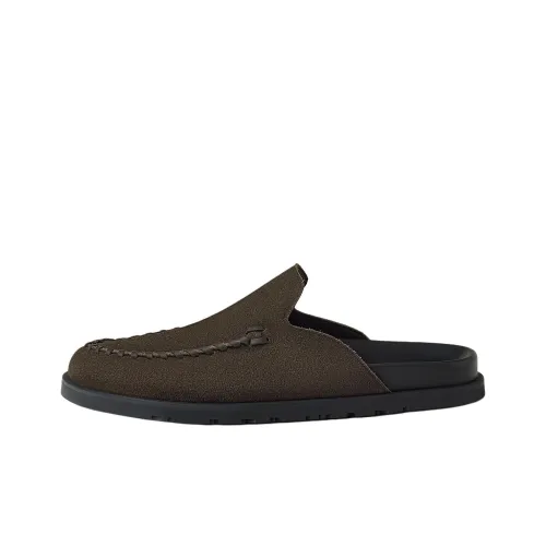 HERMES Wrap toe Slippers Men's Green