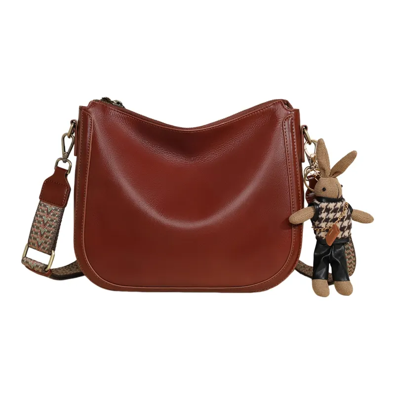COMELY Cow Leather Patchwork Synthetic Leather Shoulder Bag Crossbody Bag Regular Women's Wine Coffee-7