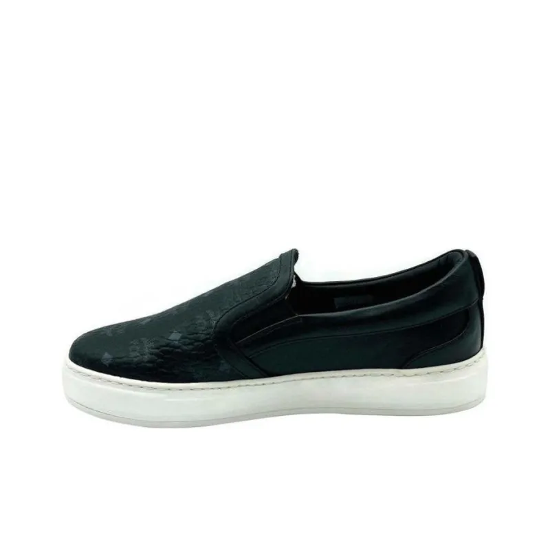 MCM Visetos Logo Skateboard Shoes Women's Black-0
