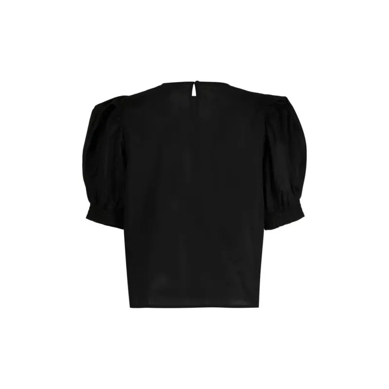 DKNY Puff-sleeve Cotton Blouse-1