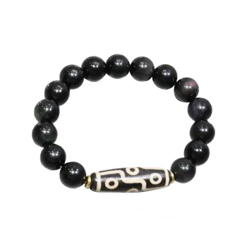 Moonstone Edge Obsidian Bracelets Men's