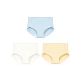 3 Pack: Blue+White+Yellow[High-Rise, Waist-Cinching, 7A Grade, 100% cotton, Antibacterial Crotch]