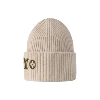 LOUIS VUITTON Sheep Wool Beanies Unisex Brown