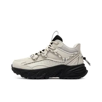 361° Anti Slip Wear Resistant Mid Top Casual Shoes Women's Beige Black