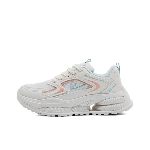 Warrior Wear Resistant Wide Coverage Lightweight Low Top Chunky Sneakers Women's Beige Pink Blue