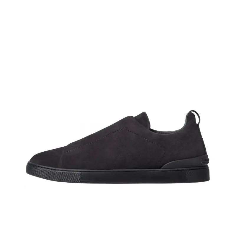 Zegna Suede Triple Stitch Navy Blue-0