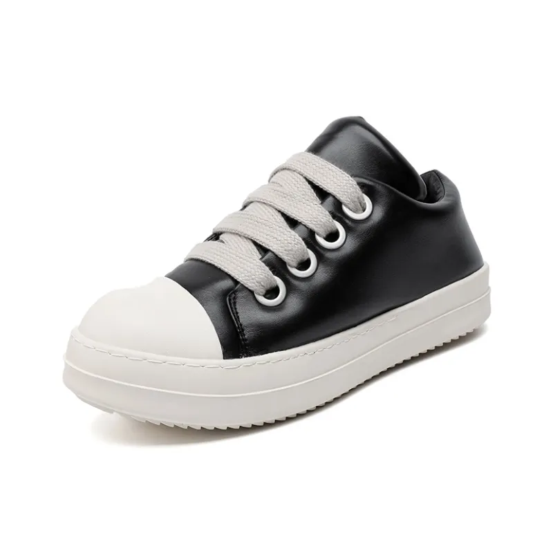 Dounkol Get Cool Abrasion Resistant Low Top Skateboard Shoes Unisex Black-1