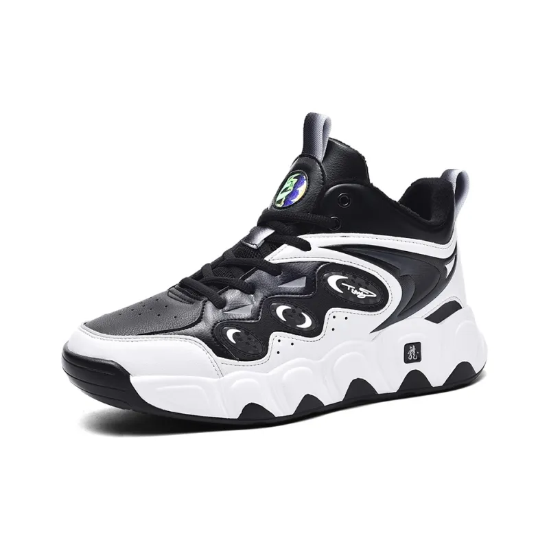 Black tailed Deer Thermal Cushioning Abrasion Resistant Slip Resistant High Top Basketball Shoes Men's-37