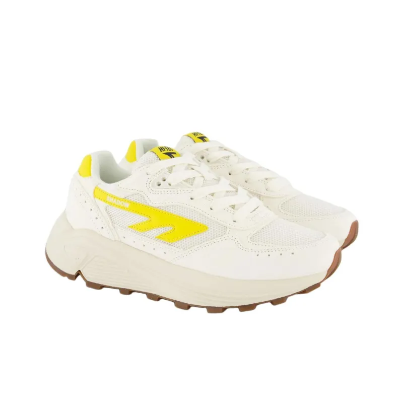 HI TEC Anti Slip Wear Resistant Low Top Casual Shoes Unisex White Yellow-2