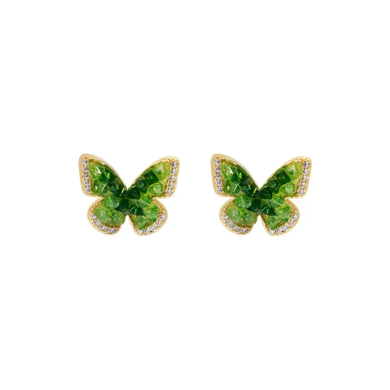 NATURALLYJOJO Zircon Earrings Women's Green-0