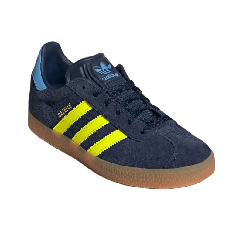 Adidas Originals GAZELLE Anti Slip Wear Resistant Low Top Kids' Skateboarding Shoes Blue Teenagers-2