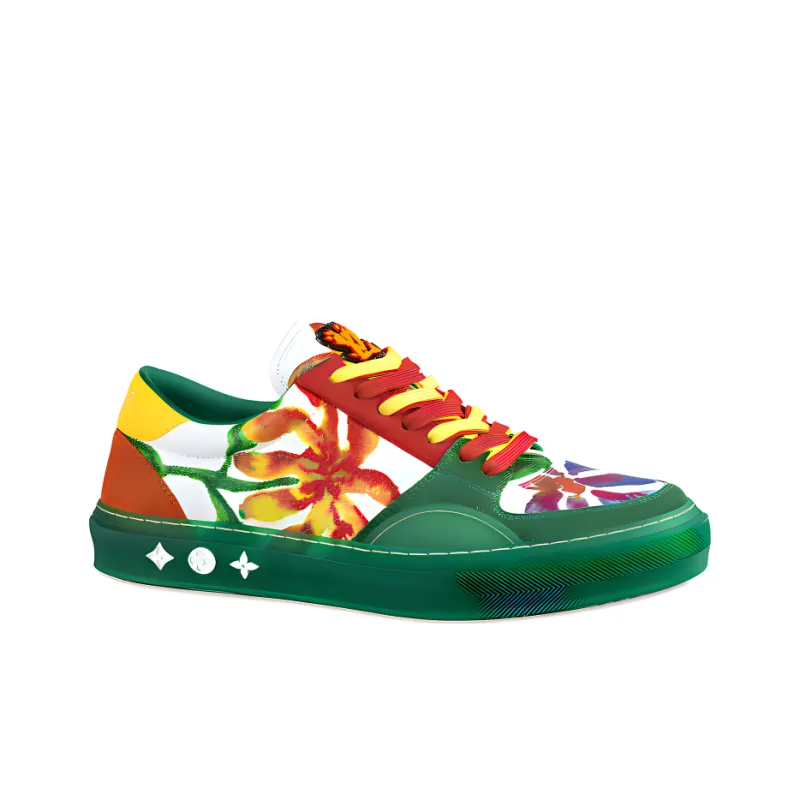 LOUIS VUITTON Ollie Richelieu Low-Top Stylish Skateboarding Shoes Men's Green-2