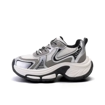 Montagut Chunky Sneakers Women's Low Top Burgundy/Silver