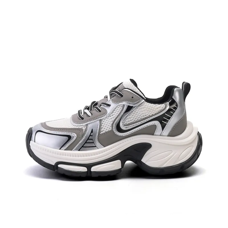 Montagut Chunky Sneakers Women's Low Top Burgundy/Silver-0
