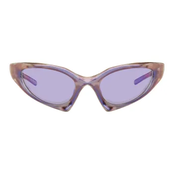 Balenciaga Nylon Irregular Shape Sunglasses Unisex Purple