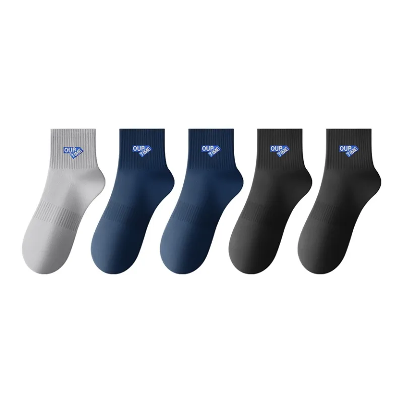 H YXIANG Mid Calf Socks Men's 5 Pack-4
