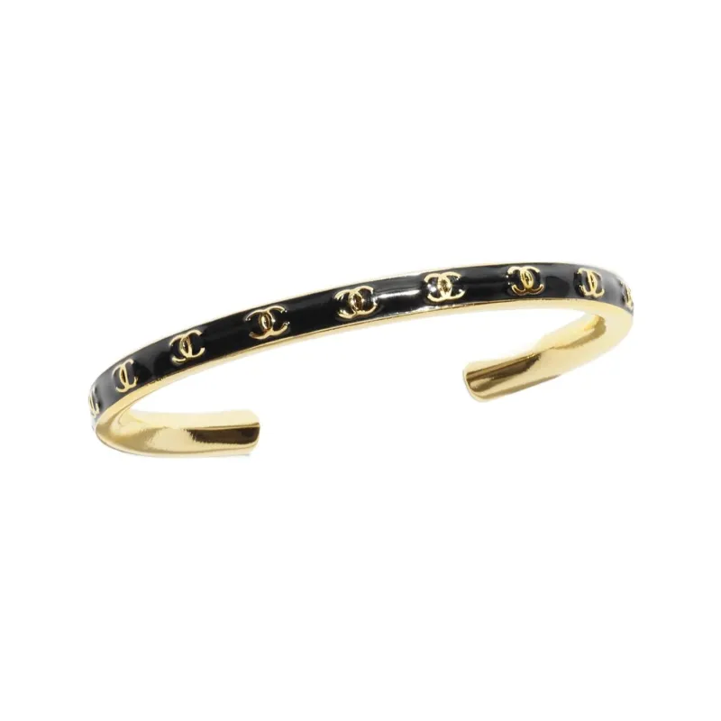 CHANEL Metal Bangles Women's Black-1