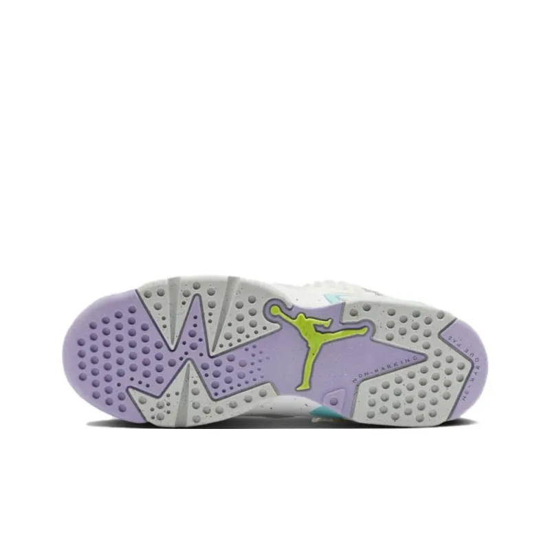 Jordan Air Jordan 6 RETRO LOW Abrasion Resistant Low Top Vintage Basketball Shoes Gray GS Unisex-5