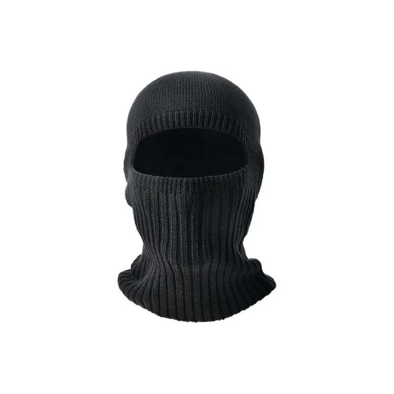KENMONT Merino Wool Yarn Beanies Unisex Black Gray Color-4
