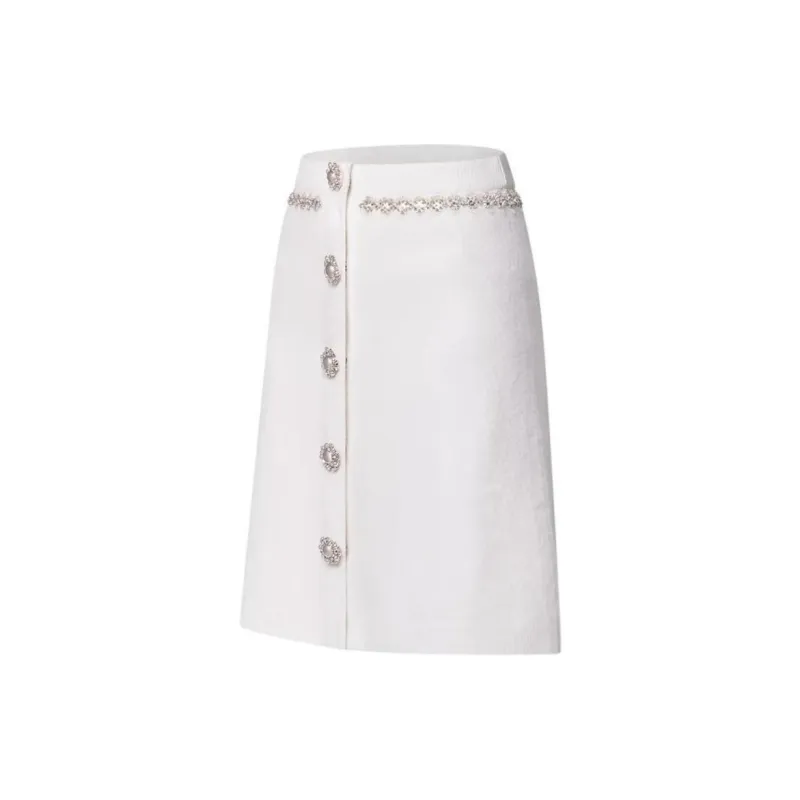 LOUIS VUITTON FW24 Knit Long Skirts Women's White-2