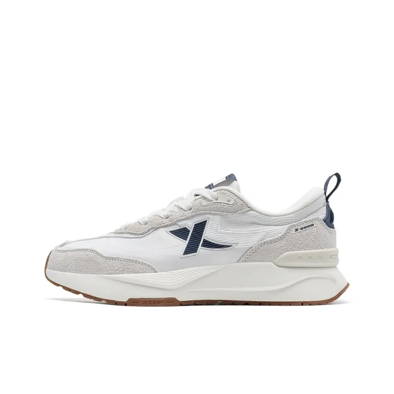 XTEP Wear Resistant Low Top Casual Shoes Men's Sail White/White Sand Gray/Ink Teal-0