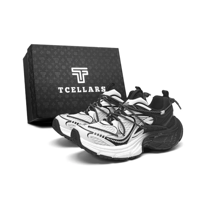 TCELLARS Cushioning Abrasion Resistant Lightweight Height Increasing Mat Low Top Chunky Sneakers Men's-4