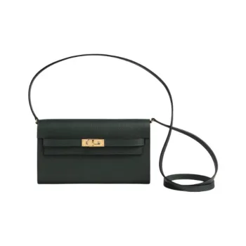 HERMES Kelly To Go Evercolor Leather Handheld Shoulder Bag Crossbody Bag Women's 67 Vert Fonce Dark Green