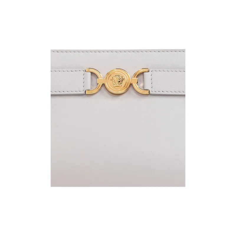 VERSACE Medusa '95 Calfskin One Shoulder Crossbody Clutches Women's Gray White-3