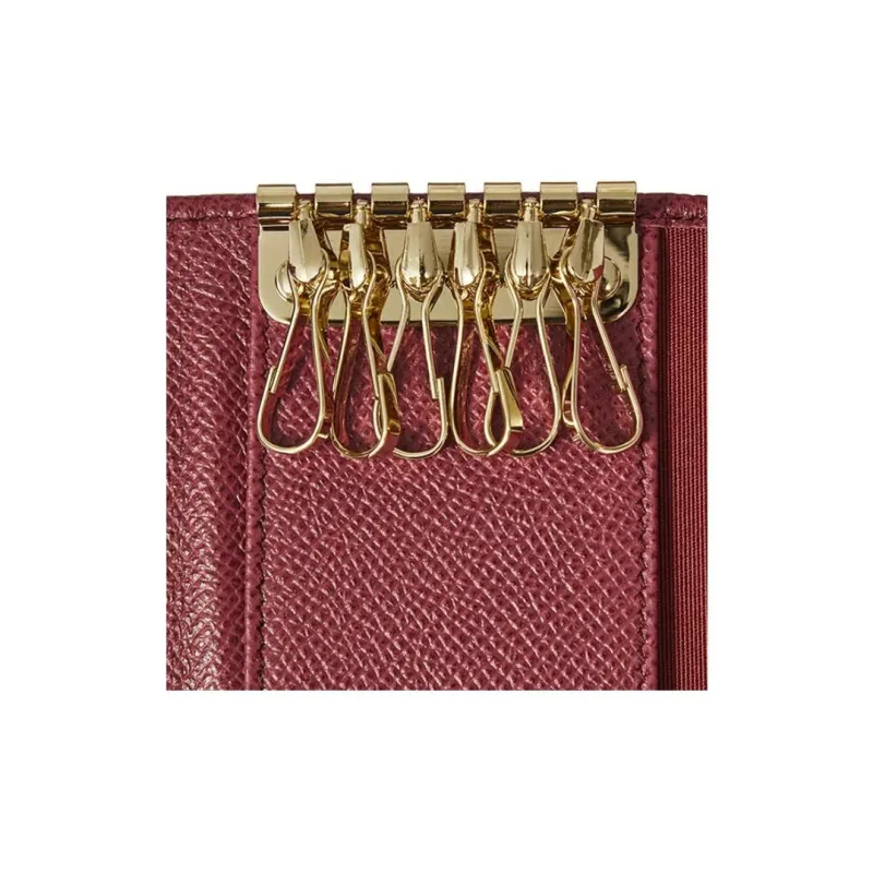 FERRAGAMO GANCINI Calfskin Key Pouch Women's Red-5