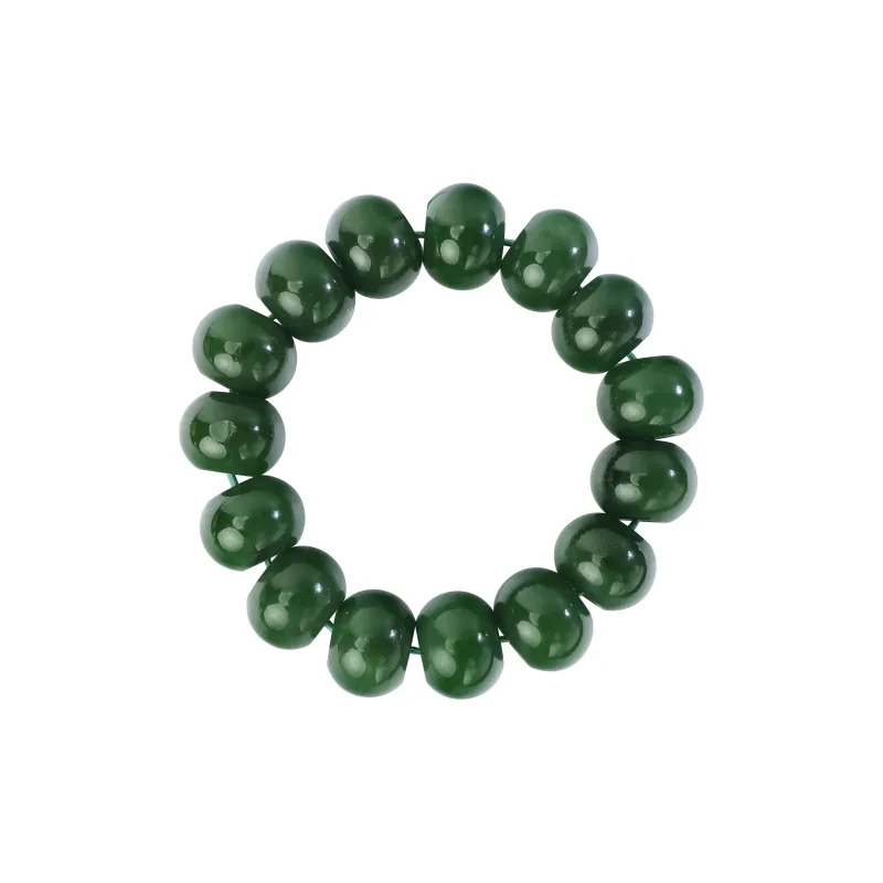 YUJIANQINGJIE Hetian Jade Bracelets Green Jade Unisex-0