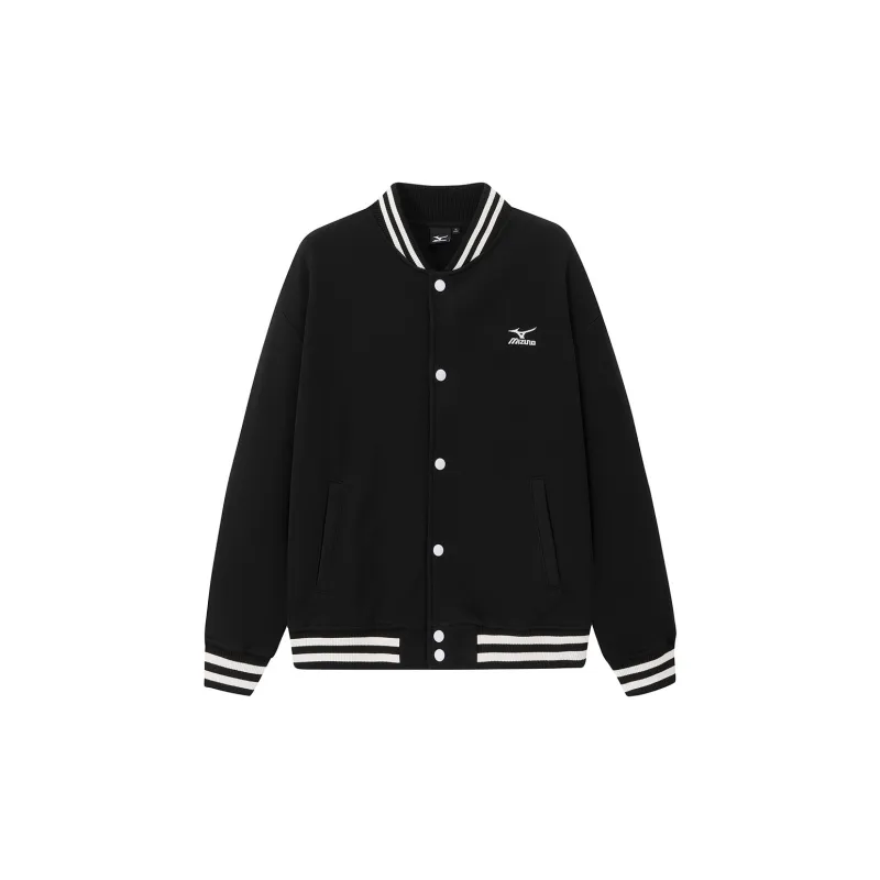 Mizuno Baseball Jacket Unisex Black Comes With Necklace-1