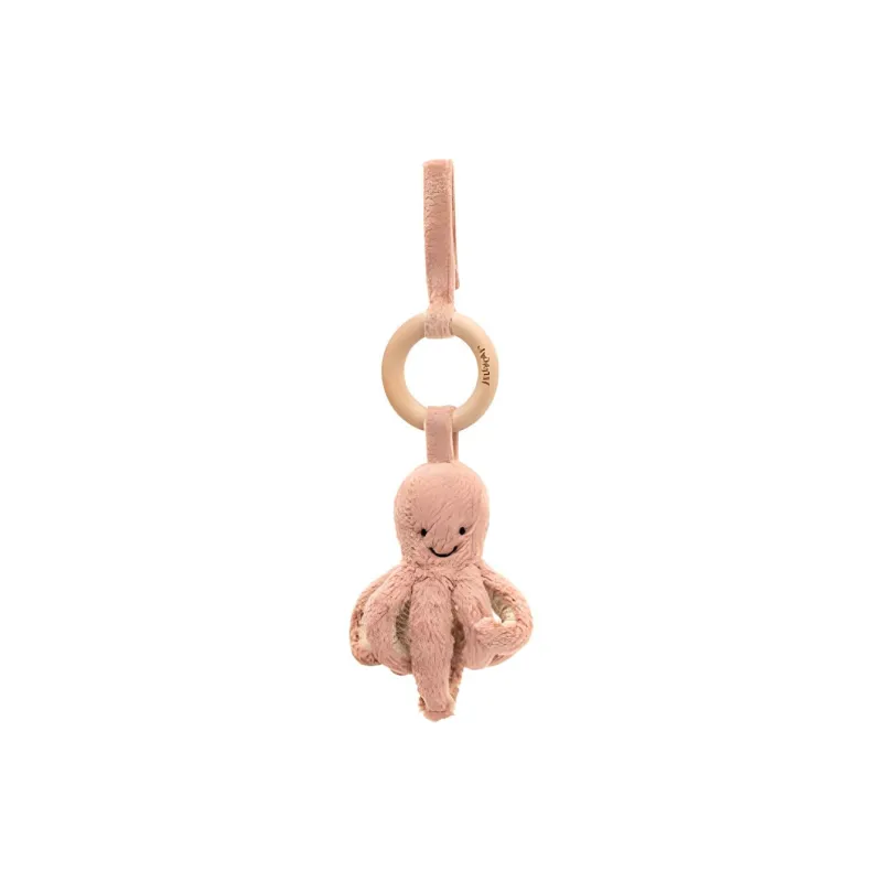 JELLYCAT Ocean Series Animal Odell Octopus Wooden Ring Dolls Plush Doll 21cm Height-1