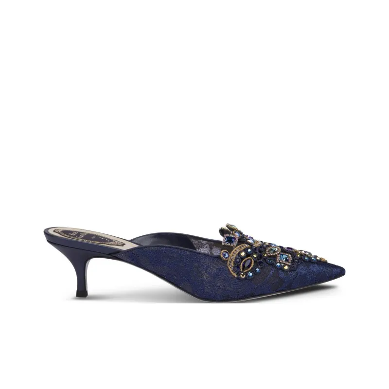 RENE CAOVILLA Wrap-toe Slippers Women's Blue-1