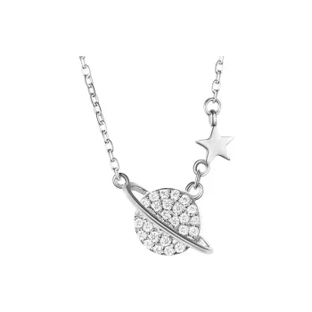 KING OF BLING 925 Sterling Silver With Zircon Necklaces Women's Good Luck