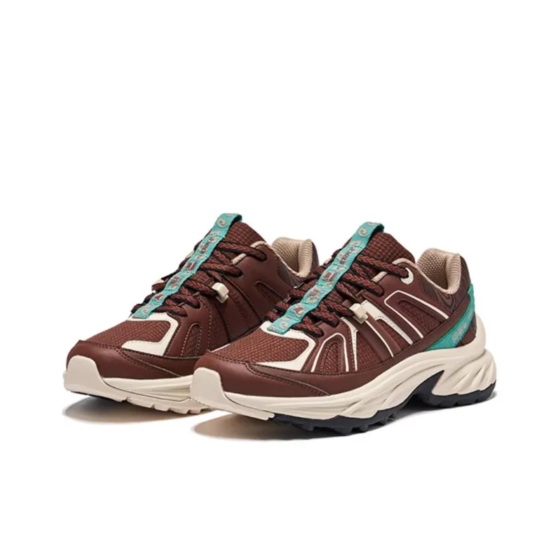 Erke Tracking Anti Slip And Wear Resistant Coverage Rebound Low Top Hiking Shoes Women's Brown-1