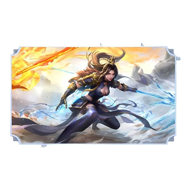 Three Kingdoms Kill Unique, Unparalleled God Lu Bu Lu Lingji Light Carving Card, Collectible Card Plaque Board Games-3