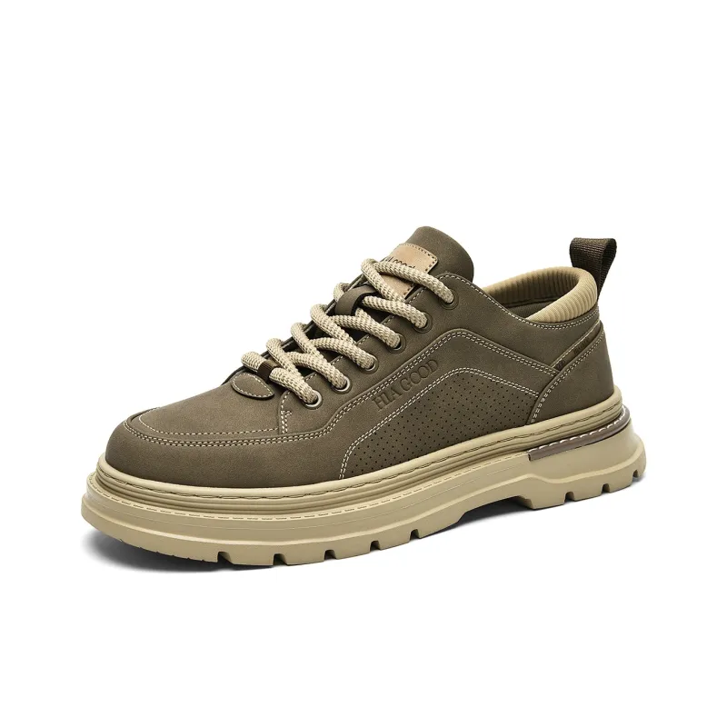 HLA Vintage Outdoor Casual Fleece-Lined Versatile Work Boots Low-Top Wear-Resistant Men's-23